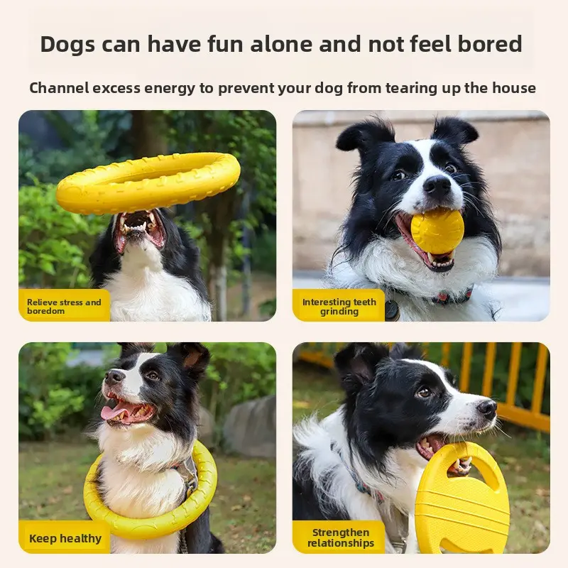 Dog Frisbee Toy, Dog Toy Frisbee for Large Dogs, Border Collie Chew Training Ring Pull Ring Toy