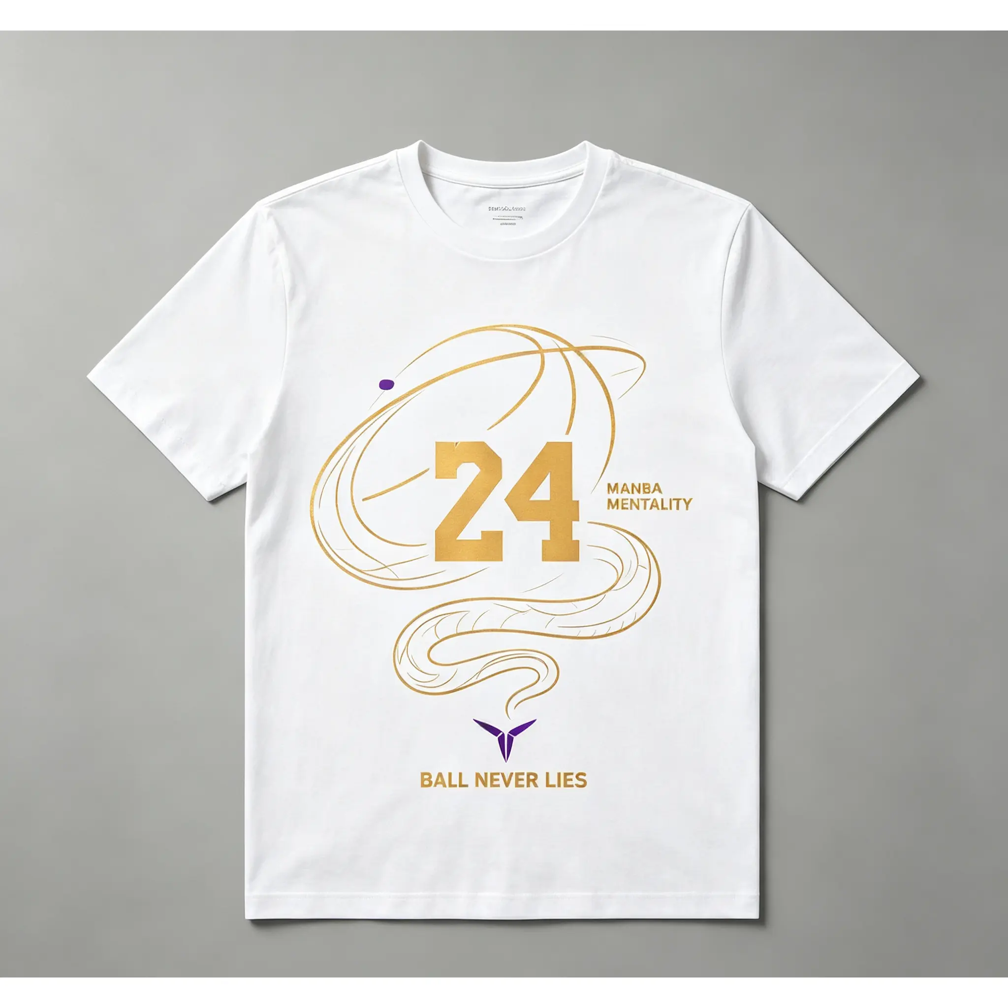 Black Mamba 24 Graphic T‑Shirt, Mamba Mentality Streetwear Tee, Men Casual Short Sleeve Basketball Fans Top, Unisex Cotton Tee