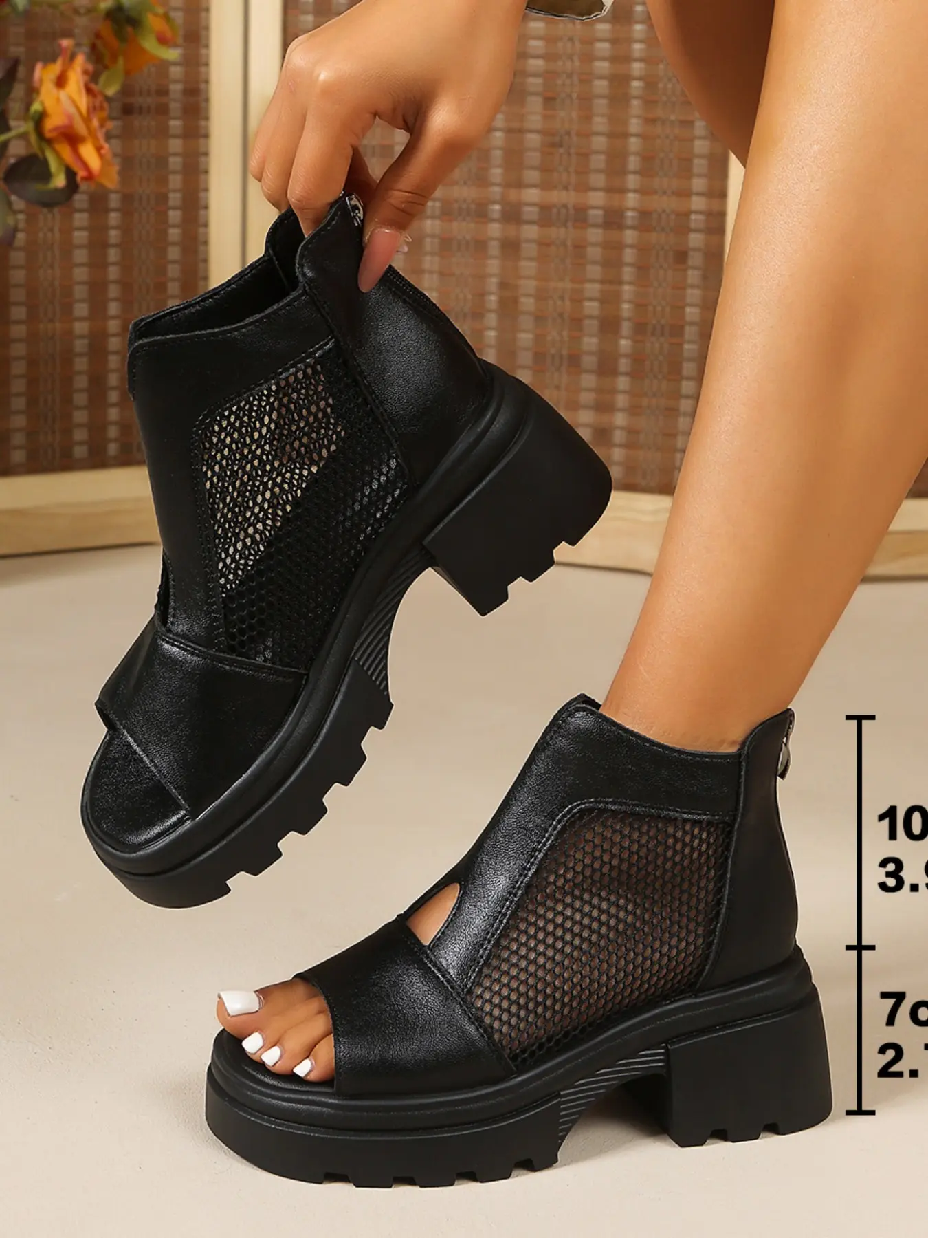 Breathable Mesh Short Boots, Summer Round Toe, Minimalist Style, All-Season, Trendy Streetwear, Comfortable & Stylish