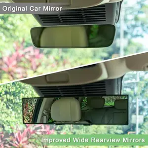 11.8-Inch Panoramic Wide-Angle Anti-Glare Car Rearview Mirror, HD Mirror Surface, Suitable for Suvs, Trucks, Vans, and More Vehicles