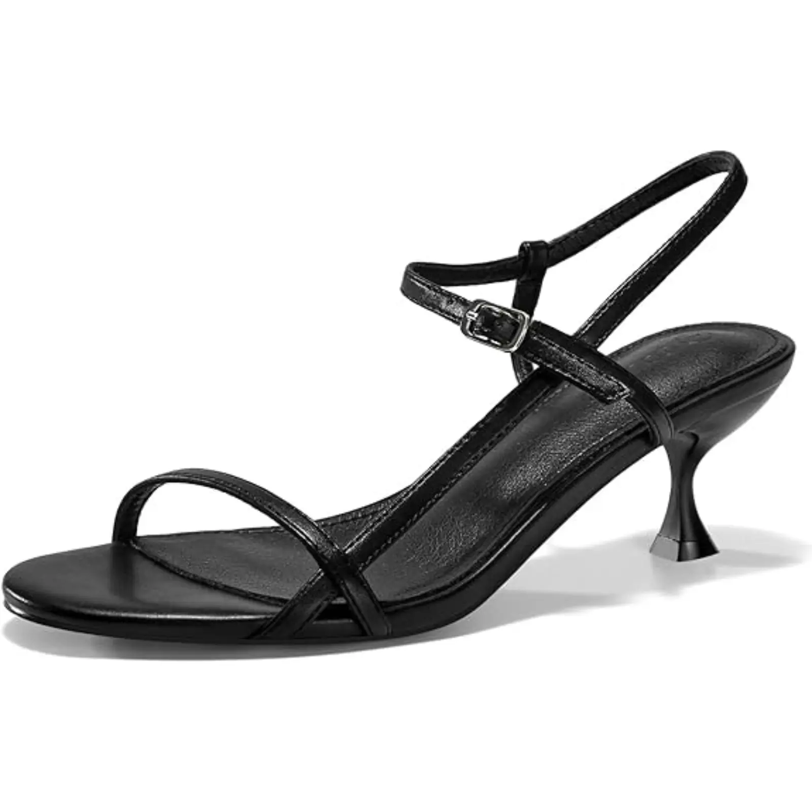 Coutgo Womens Strappy Heeled Sandals Kitten Low Heel Open Toe Ankle Strap Party Wedding Dress Shoes tiktokshopbacktoschool