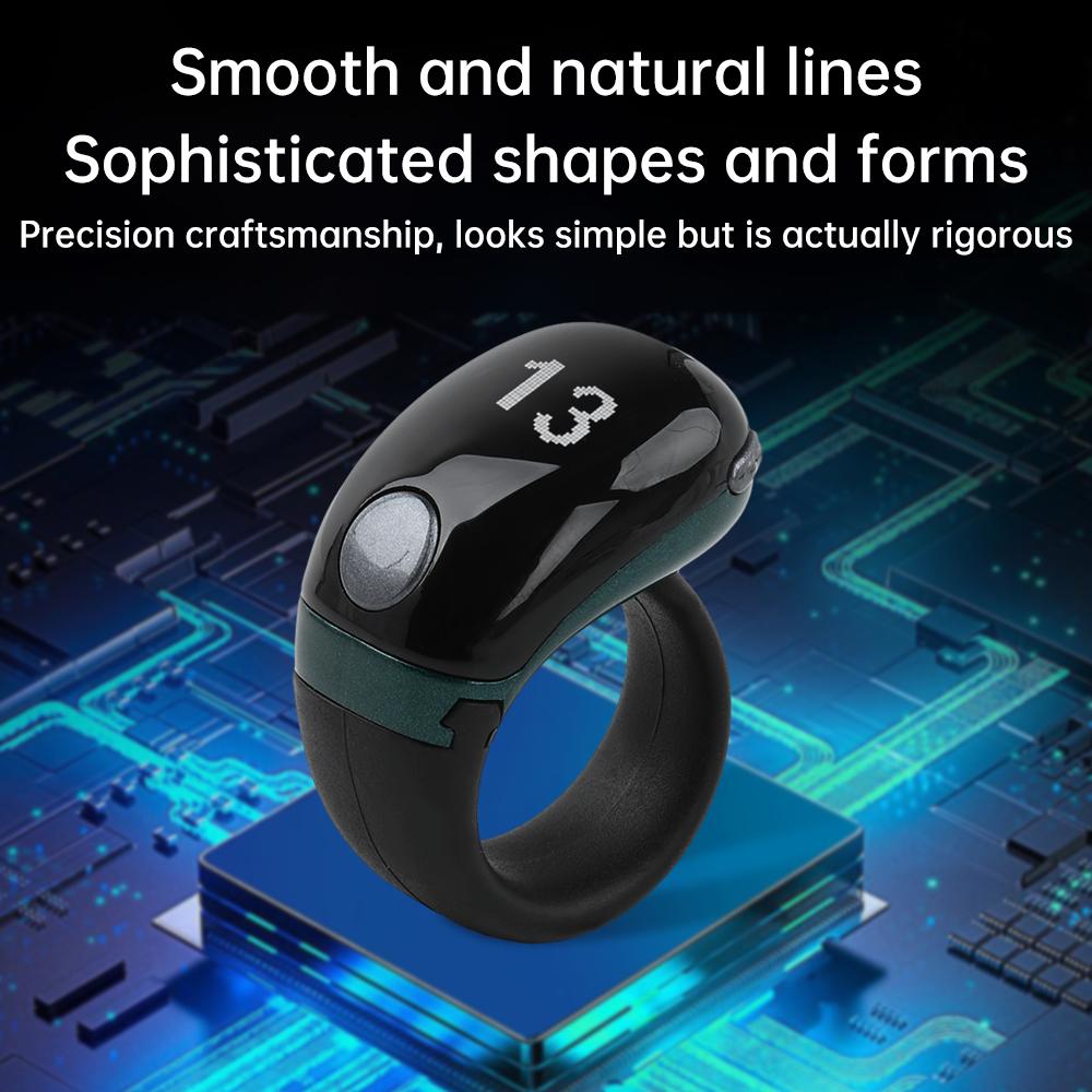 LCD Electronic Digital Tally Counter Smart Ring Point Marker Row Finger Counter Type-C Charging Ring Holder Mini Stitch Counter