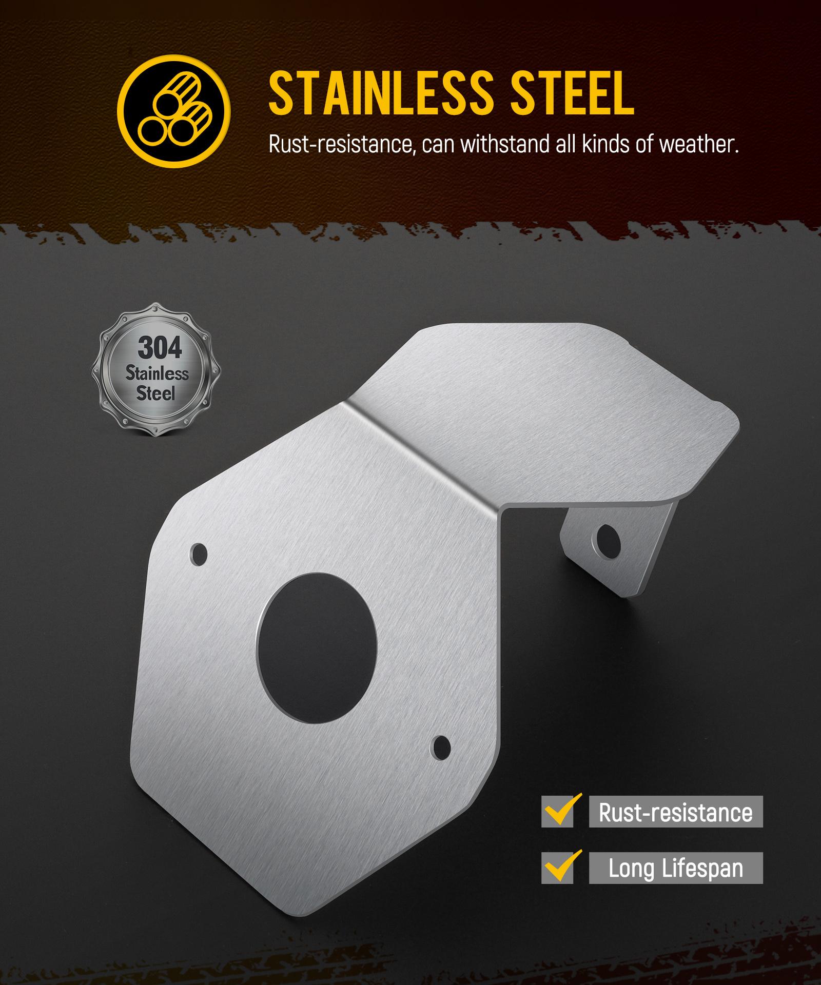 Glass Watermelon Light Mirror Turn Signal Angled Stainless Steel Bracket Holder 2PC