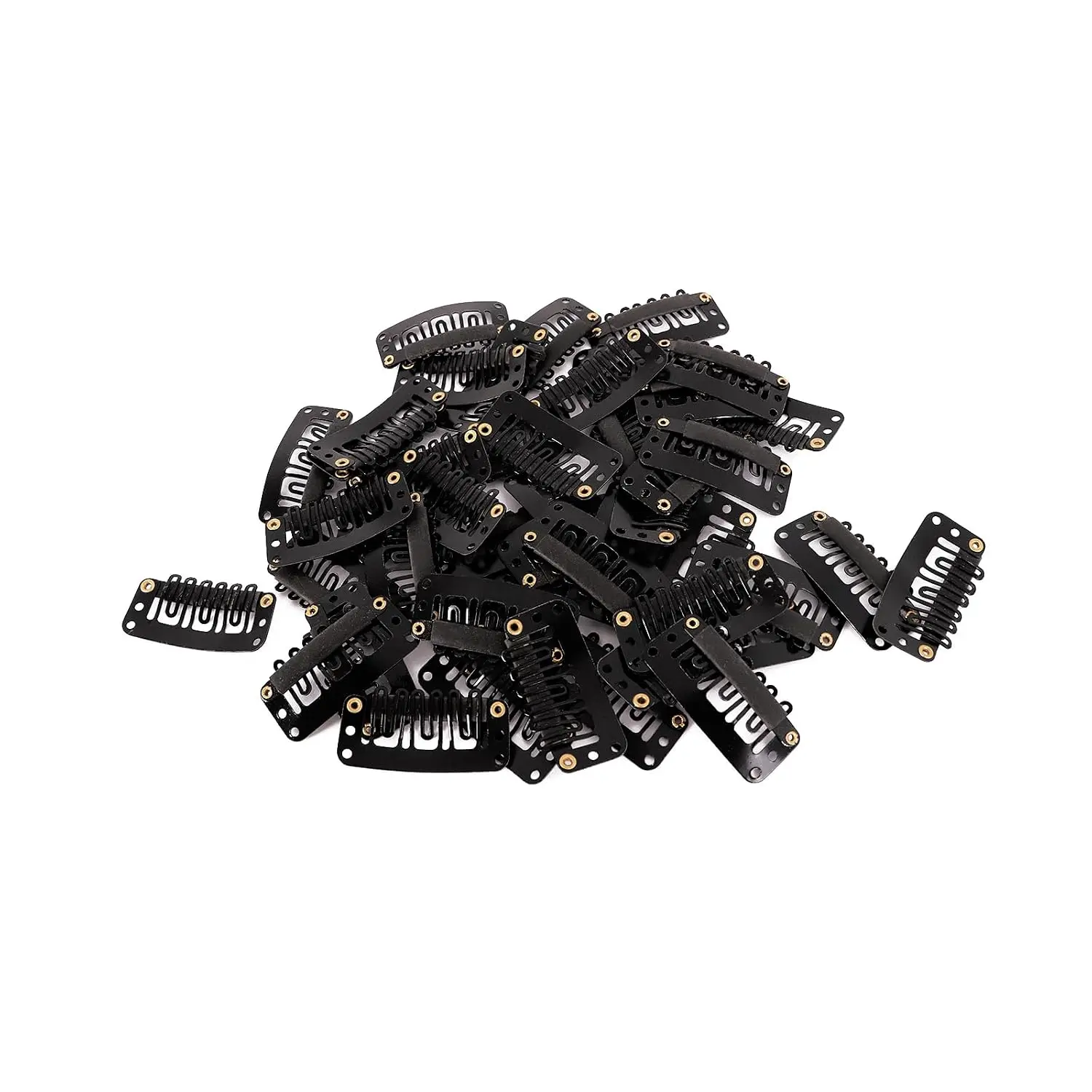 50 count Metal Wig Snap Clips 6  U Shape Clip, Black