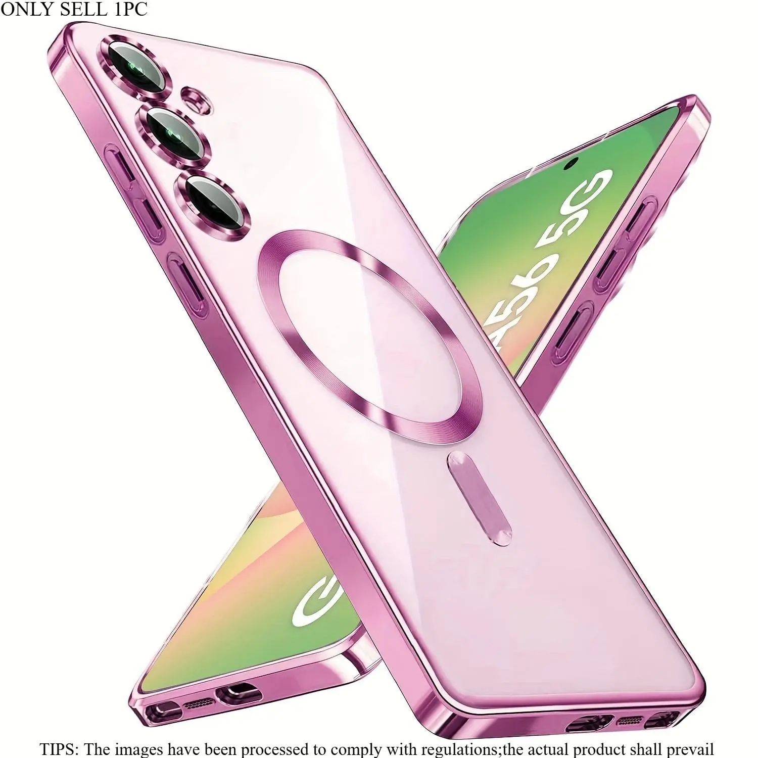 Luxury Soft Tpu Magnetic Clear Protective Phone Case for Samsung S26 S25 S24 Fe S23 S22 S21, Wireless Charging Compatible, Lens Protector & Shockproof Design, Casing, Cover, Stylish Shockproof Cover