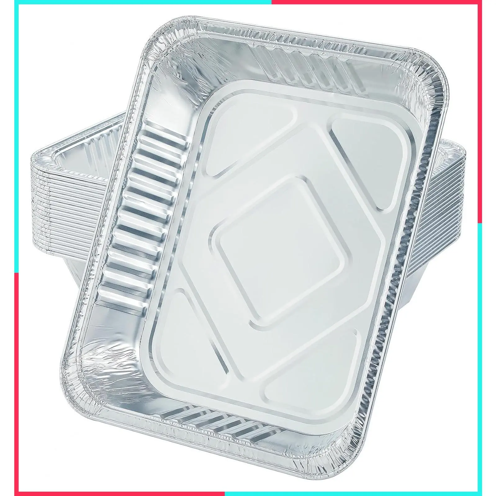 9x13 Disposable Aluminum Foil Pans (10 Pack) - Half Size Deep Steam Table Pans, Extra Thick for Baking, Cooking, Roasting, Heating & Serving