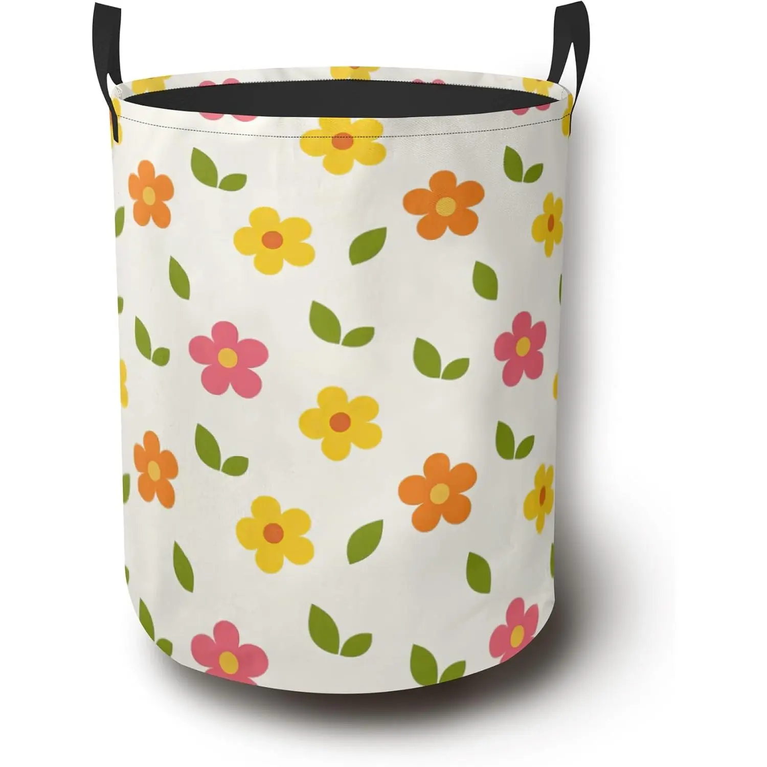 Cute Flowers Laundry Hamper,Collapsible Laundry Basket with Handles Waterproof Storage Bin for Clothes Books Organizer Basket for Bedroom Bathroom Dormitories 16" x 20.8"