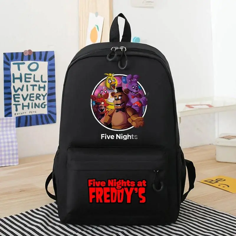 Backpack Men Women Anime Five Nights Freddys Schoolbag Large Capacity Storage Bag Cool Student Travel Portable Knapsack