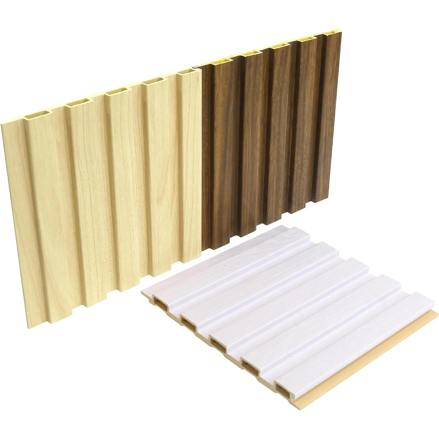 3 Packs Sample 6 x 5.9in Slat  Wall Paneling, WPC Wainscoting Panels for Interior Wall Decoration Living Room Bedroom, Accent Wall Panels