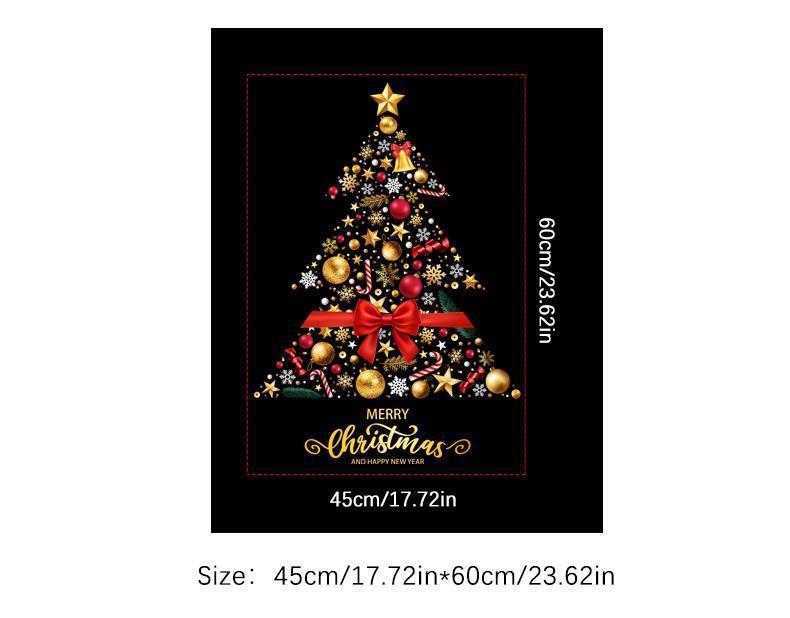 1Pc45Cm*60Cm Christmas Decorative Window Stickers, a Classic Christmas Tree Window Grille, Pvc Electrostatic Stickers, Holiday Glass Door Stickers, Shop Decorations