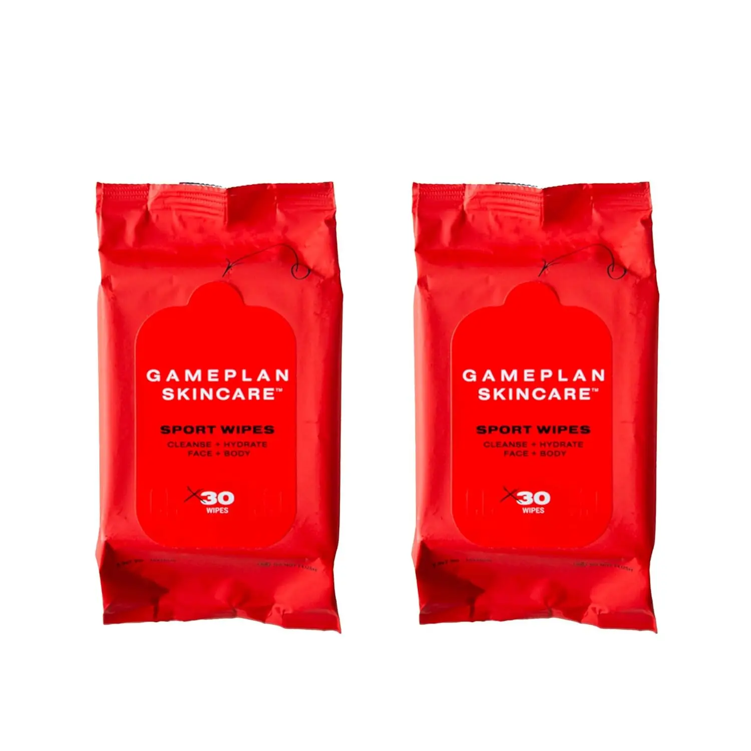 Post-Sweat/Workout Gentle Sport Face & Body Wipes - 2-Pack Gift, Removes Sweat, Dirt, Oil & Eyeblack, Durable, Biodegradable, Non-Sticky, Cleans & Moisturizes Skin