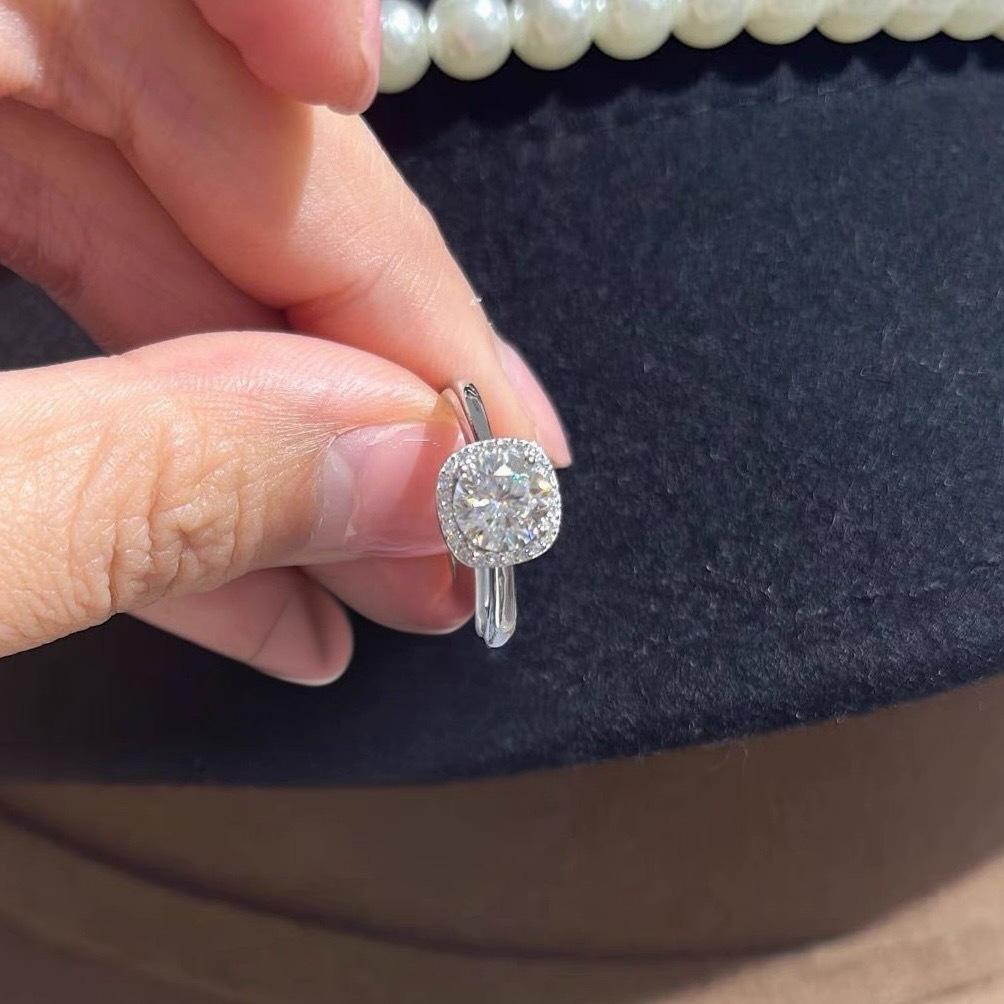 Women’s Square Sugar Ring | Moissanite Inlaid Statement Band | Light Luxury Minimalist Fashion Ring for Daily & Gift toe Retro Goku Black Adjustable cover