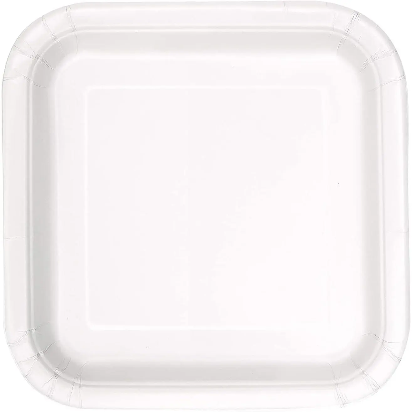 Solid White Square Disposable Paper Dinner Plates - 9'', 14 count -  for Parties, Weddings, Holidays &