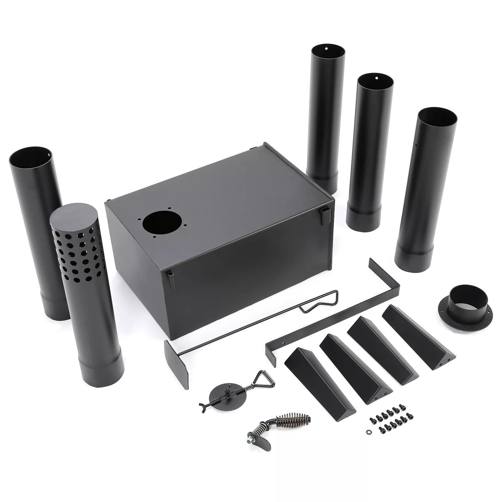 Black Steel Universal Outdoor Wood Burning Stove For Cooking Camping