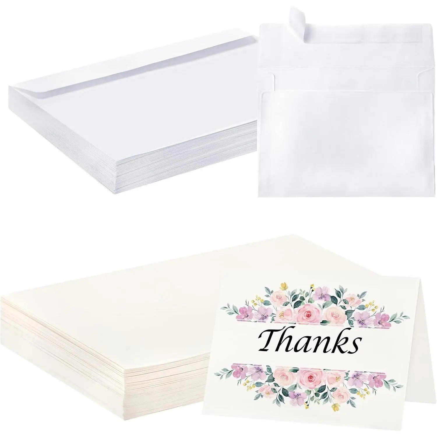 20 Sets Blank Watercolor Cards with Envelopes, 5 x 7 in Watercolor Paper Cards, 140lb/300GSM Foldable Watercolor Postcards with Envelopes for Greeting Cards Wedding Invitations
