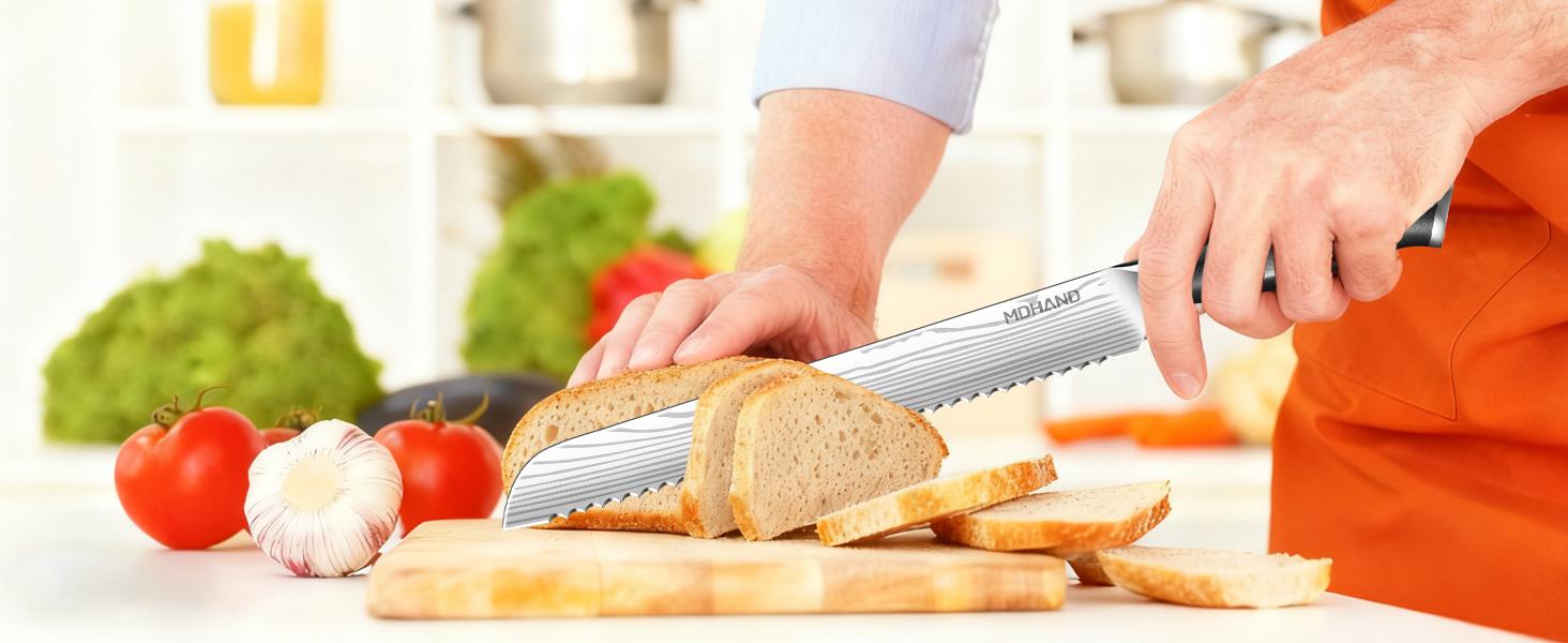 18PCS Kitchen Knife Set, Professional Chef Knife Set with Roll Bag, High Carbon Stainless Steel Japanese Knives, Full Tang Pakkawood Handle, Ultra Sharp