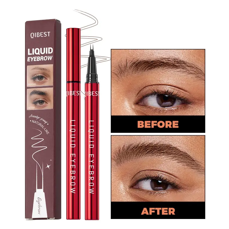 Long-Lasting Liquid Eyebrow Pencil, Oil-Resistant, Smudge-Proof, Natural Look, Makeup Brow Pencil, Single Item, 12 Months Shelf Life