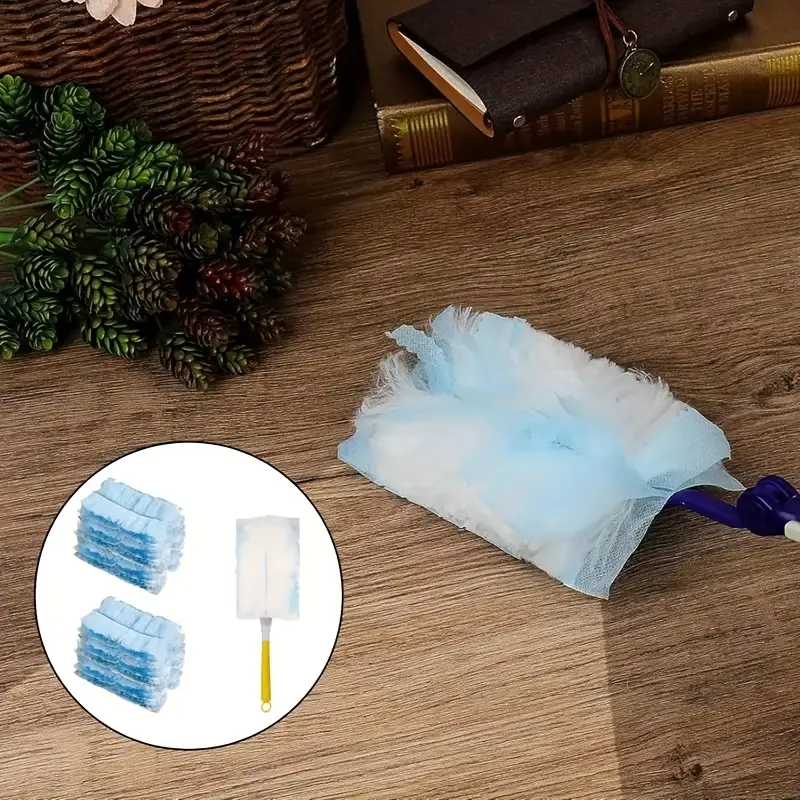 10 + 1 handle high-density microfiber replacement head set, suitable for lightning dust removal magnets, suitable for single and reuse, living room bedroom kitchen furniture dust removal cleaning artifact