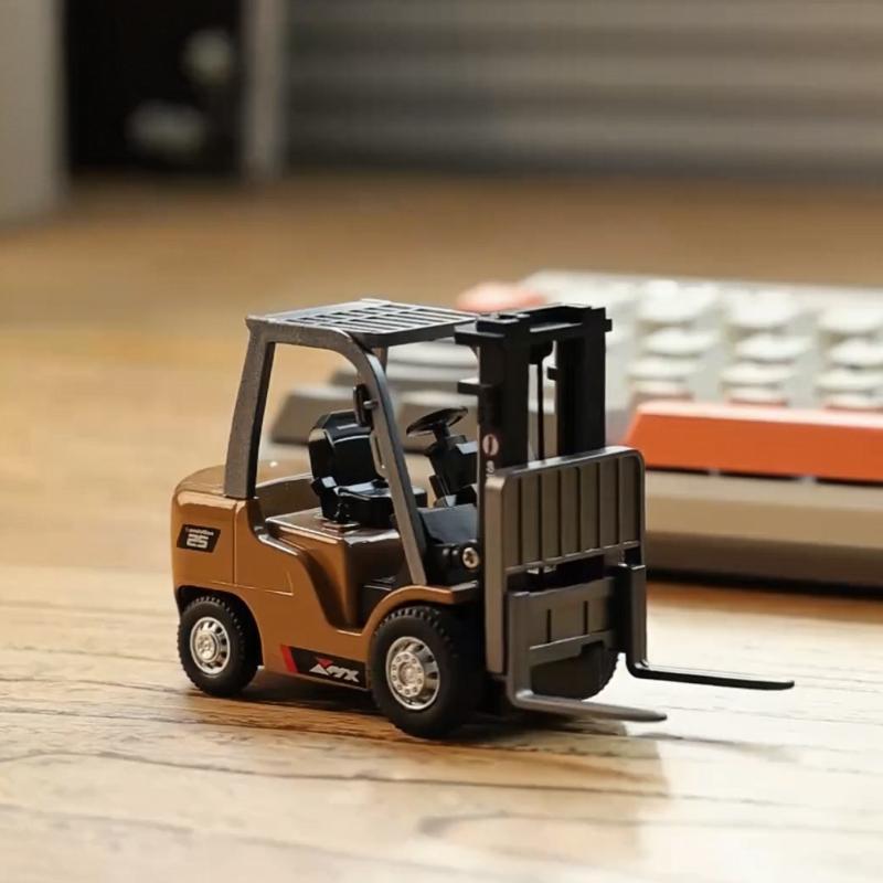 2026 New 1/64 Remote-Controlled Alloy Forklift Engineering Vehicle Tabletop Toys Model Collection Gift For Boys