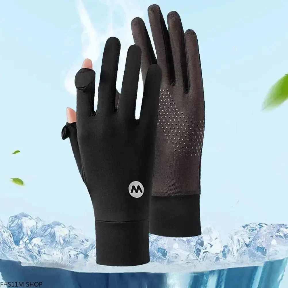Women's UPF 50+ Ice Silk Sun Protection Gloves - Breathable Touchscreen Driving & Cycling Gloves