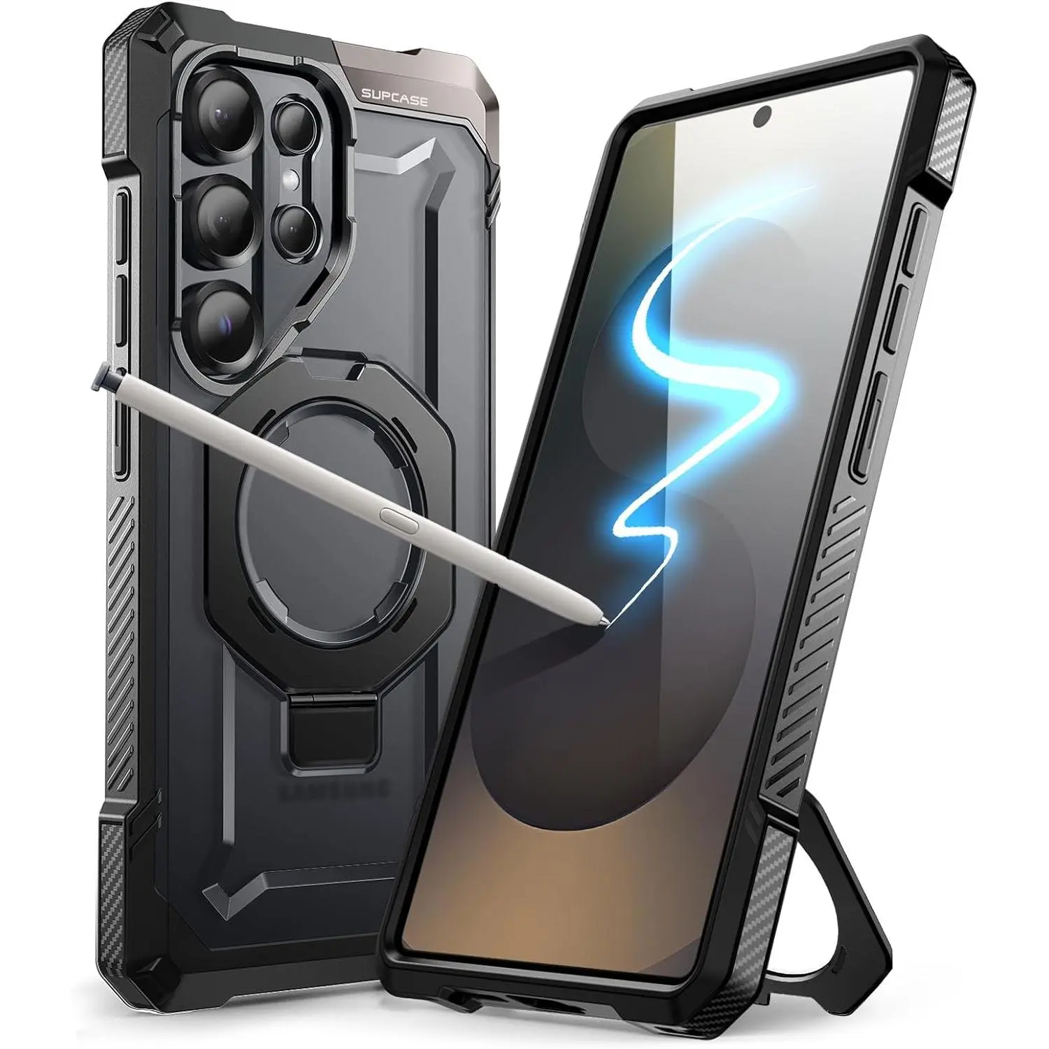SUPCASE for Samsung Galaxy S25 Ultra Case with Built-in Kickstand, Black