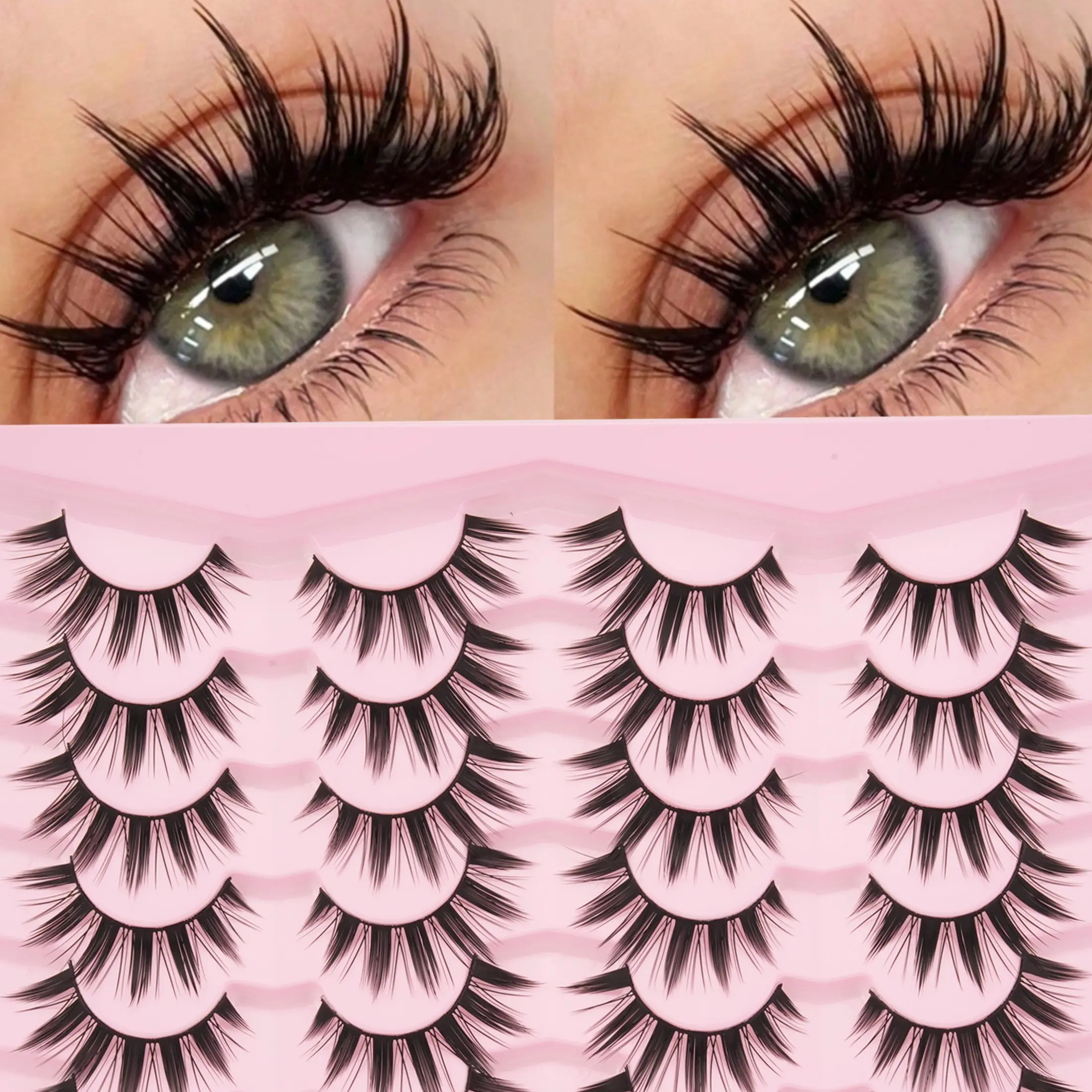 14 Pairs Dense False Eyelashes, Reusable Comfortable Lashes for Parties, Dates, Daily Use, Beginner Friendly, Various Makeup Looks