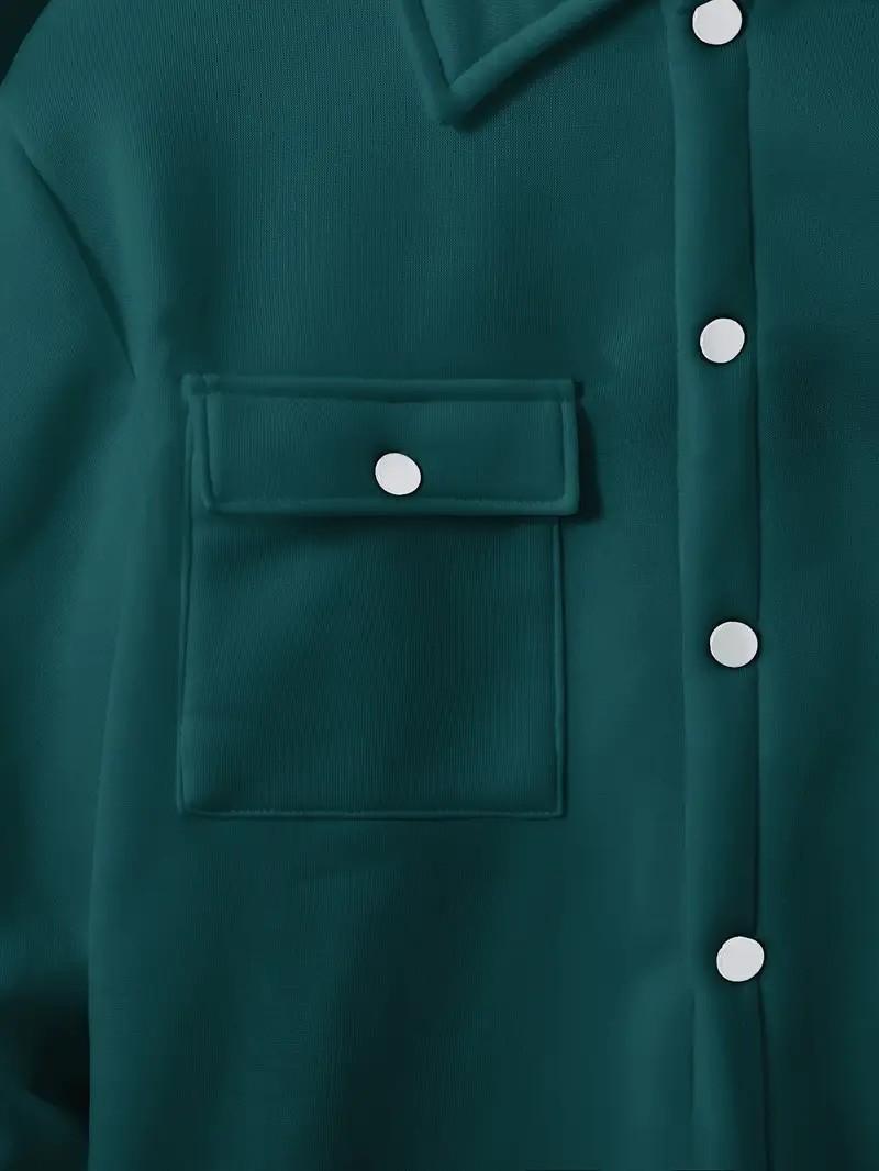 Men's two-piece set men's fashion solid color pocket open button lapel jacket and solid color set formal long sleeved