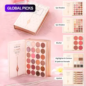 Interactive Flip-Page Makeup Book Cosmetics Kit, All-in-One Face Palette with Blush, Eyeshadow and Contour, Surprise Holiday Gift Set
