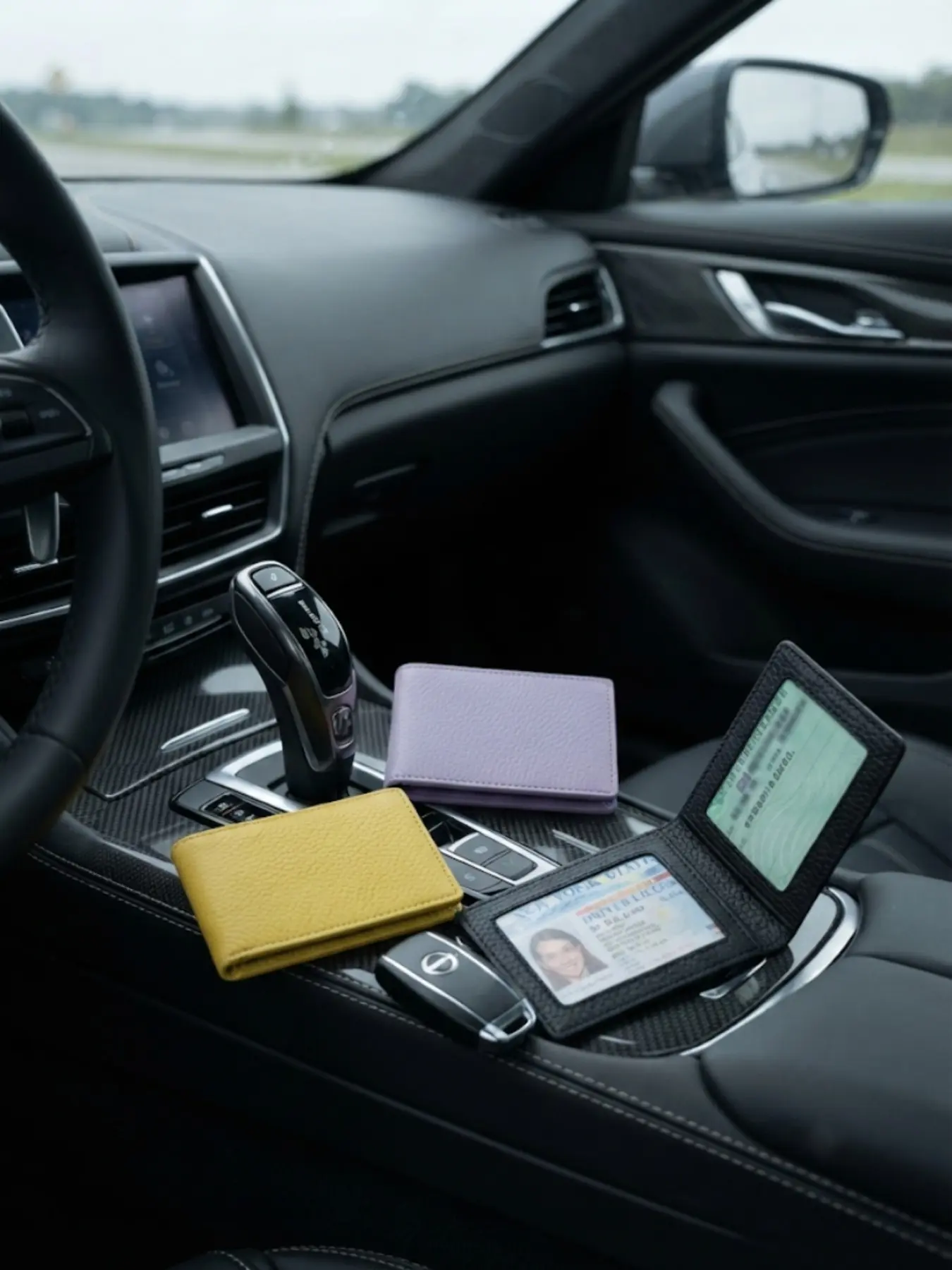 Leather ID Holder for Driver License & Vehicle Permit, Lightweight & Compact Design, Unisex Daily Use, Urban Minimalist Style, Leather Card Holders
