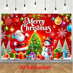Merry Christmas Holiday Backdrop, Festive Winter Party Banner, Cozy Xmas Aesthetic Room Decor, Seasonal Wall Tapestry