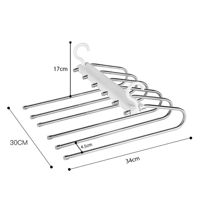 Stainless Steel Foldable Pants Hanger Non-Slip Multi-Functional Home Storage Space-Saving Hanger for Closet Organizing Anti-Scratch Laundry Rack