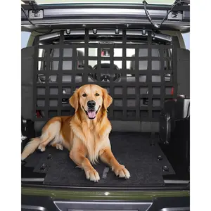 VEVOR Dog Car Barrier, Mesh Cargo Pet Net for Jeep Wrangler JK 2007 - 2017 JL 20018 - 2024, Vehicle Pet Barrier Fits Behind Rear Seat Cargo Area, Scratch and Tear - Resistant Polyester Mesh, Easy to Install