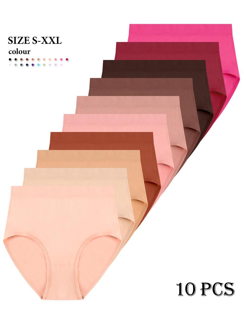 Women's Solid Color Seamless Knicker, Soft Comfy Breathable Panty for Daily Wear, Underwear for All Seasons