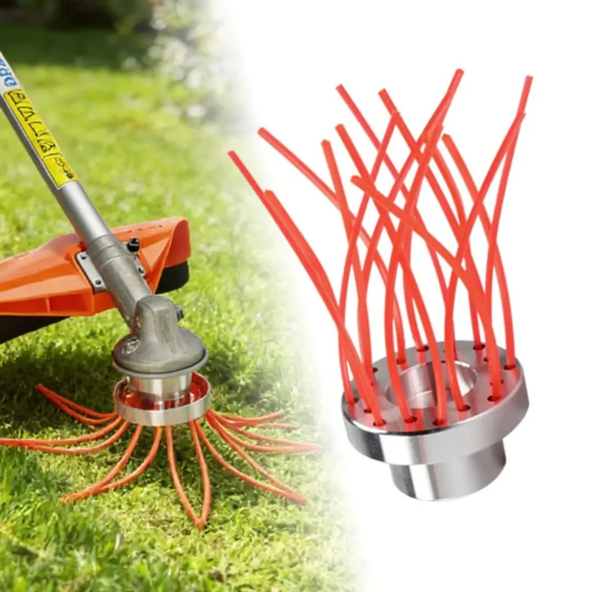 16 Teeth Heavy Duty Aluminum Alloy String Trimmer Head Weed Eater Replacement Attachment Compatible with Universal Brush Cutters Durable Trimmer Line Holder Tool Commercial Gardening Lawn Mower Accessories