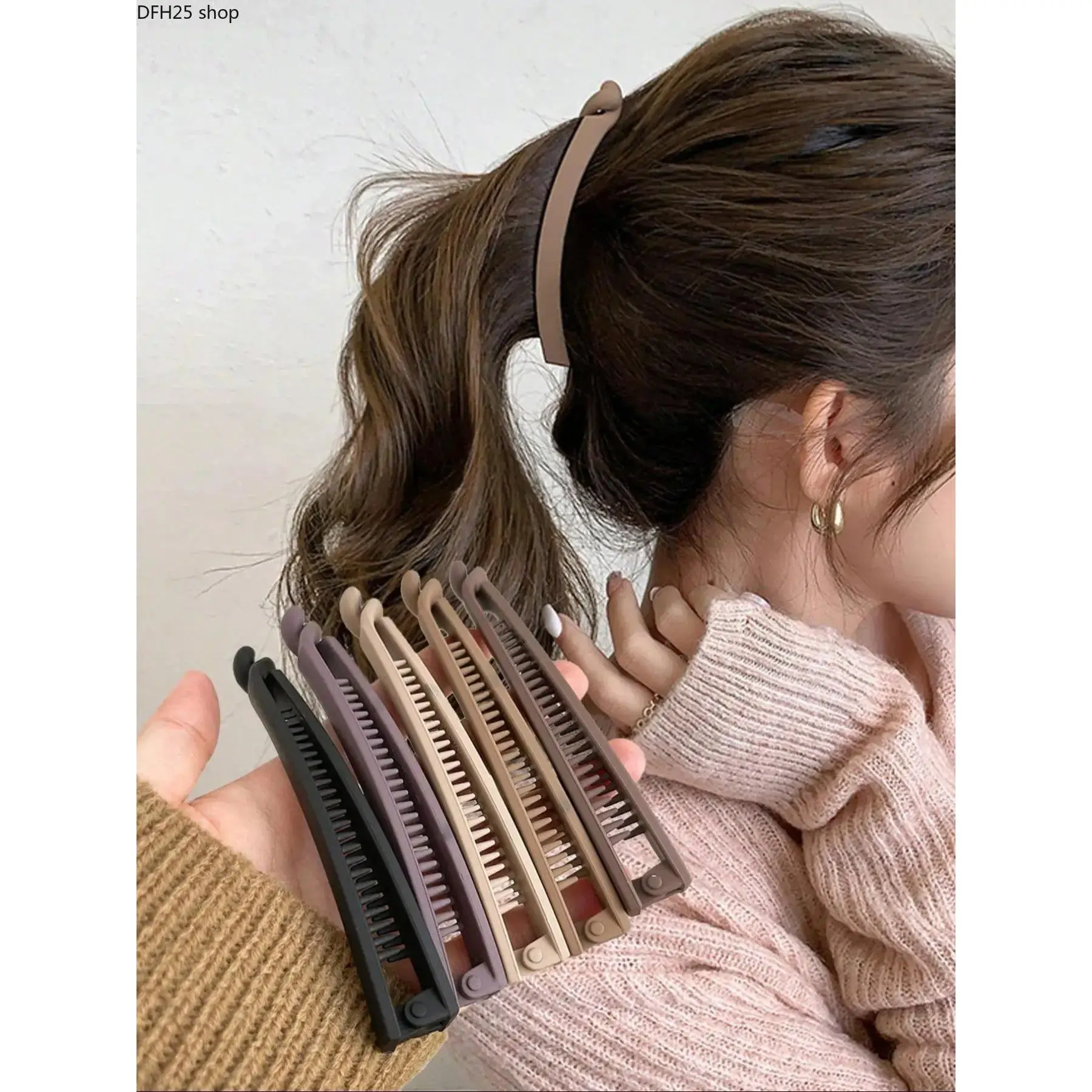 Banana Hair Clip for Women, Lightweight Curved Hair Clamp Accessory for Daily Styling, Secure Hold Design for Thick or Fine Hair