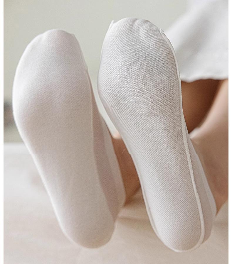 High-Quality Women's Solid Color No Show Socks, 5 Pairs of Mixed Colors,Invisible Socks,Breathable Mesh Knit Socks with Silicone Grip, Womenswear