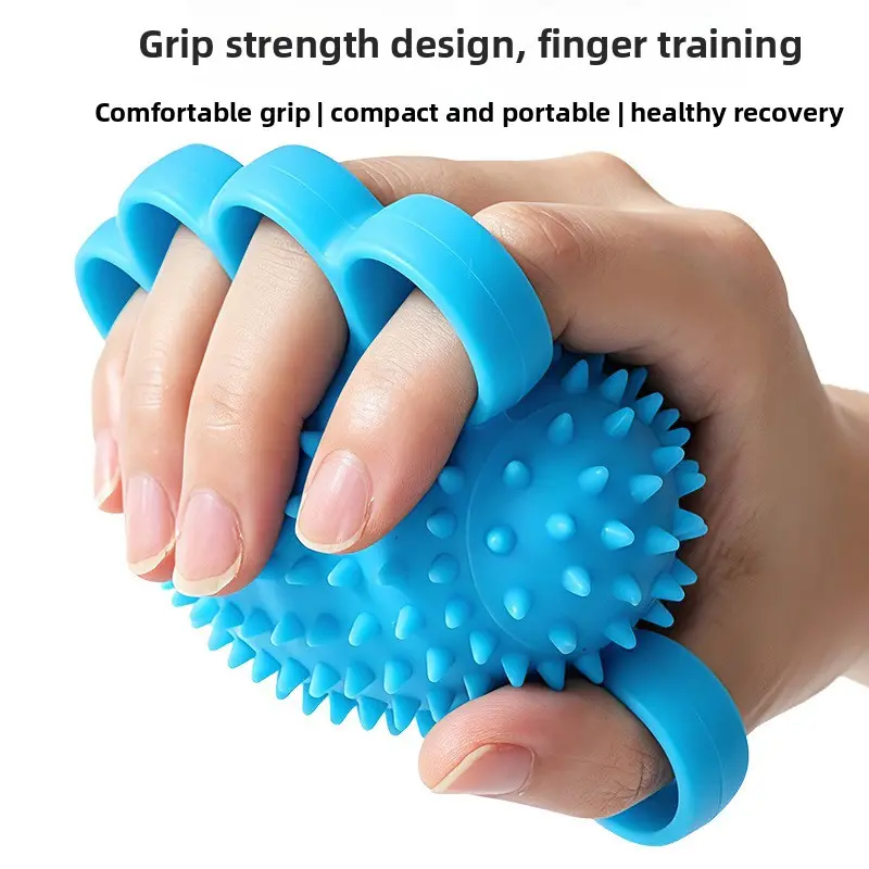 Silicone Four-Finger Hedgehog Ball, Adult Grip Strengthener, Massage Exercise Tool, Hand Strengthening Device for Seniors, 1 Piece