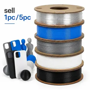 Tpu Filament 1.75mm 250g X 5 Pack, Flexible 3D Printing Material, High Elasticity Tpu for Most Fdm Printers, Durable & Versatile, Stretch