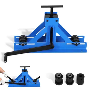 Tube Roller Bender for Square/Round Pipes Manual Tube Pipe Roller Bender Metal Bending Machine for Mild Steel Cooper & Aluminum