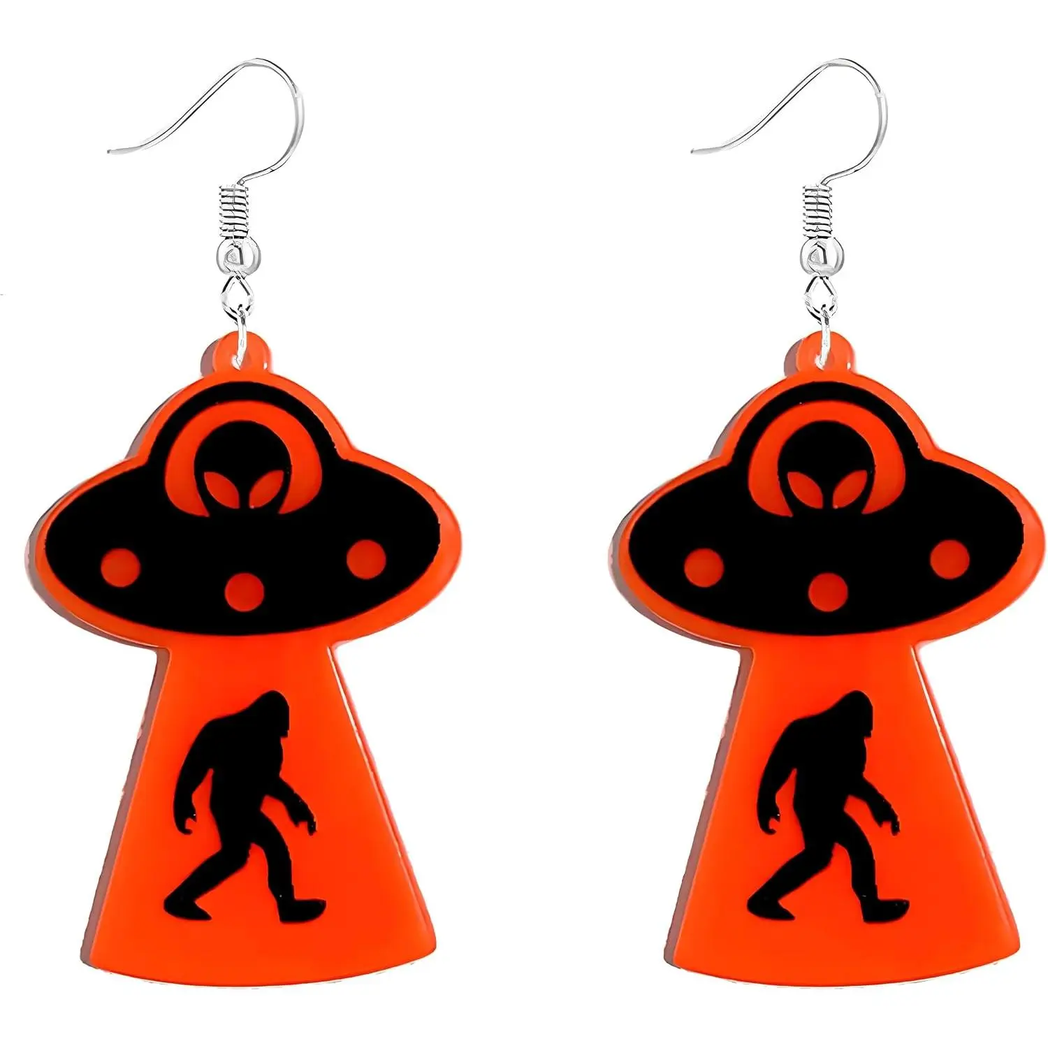 UFO Space for Women Funny Novelty Weird  Aliens Cosmos and Space Dangle Earrings Crazy Lightweight Funky Alien Spaceship Statement Drop Earrings  Gifts