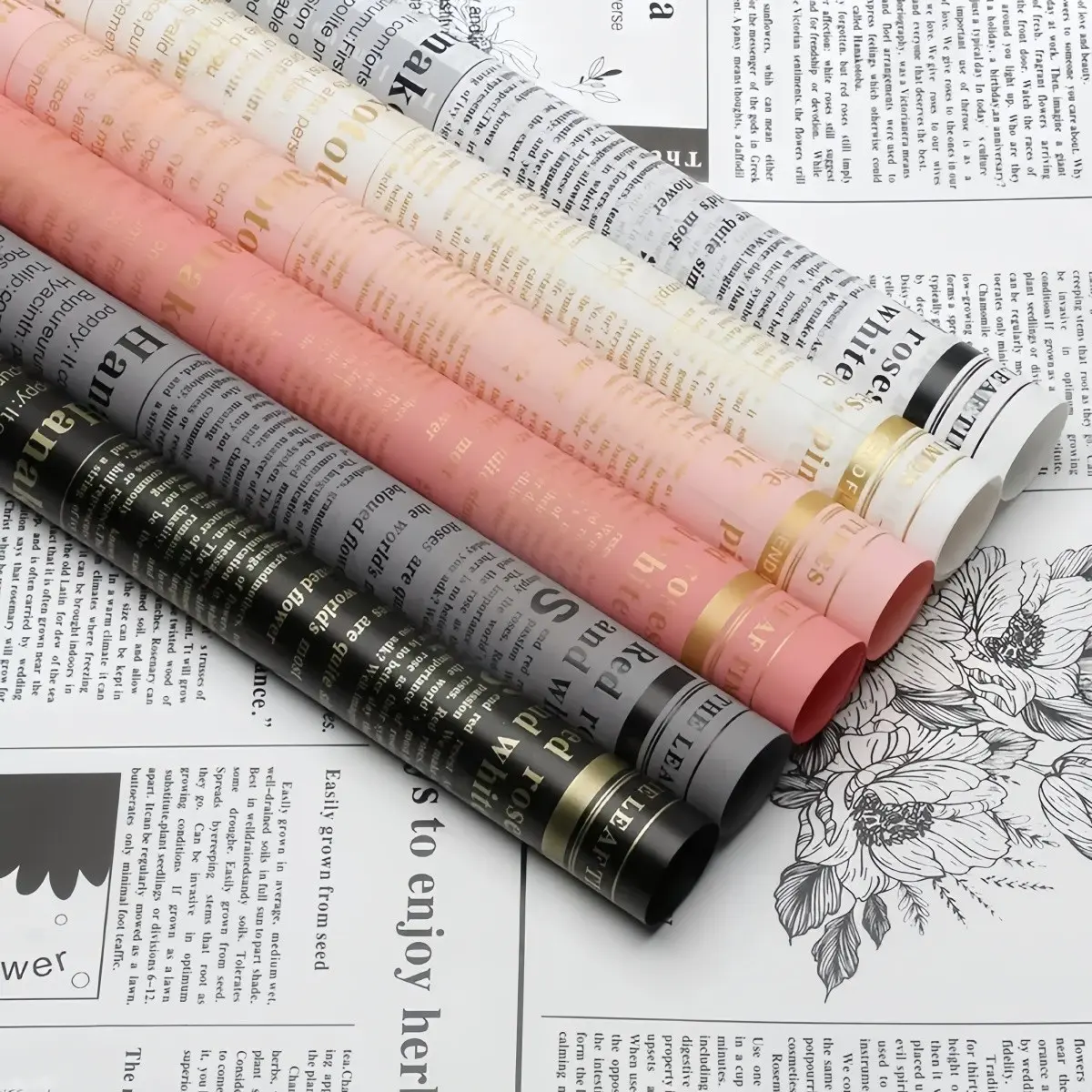 20 Sheets European Herbal Plant Newspaper Waterproof Floral Wrapping Paper, Ideal for DIY Crafts, Weddings, Birthdays, Holidays, Gift Wrapping Supplies