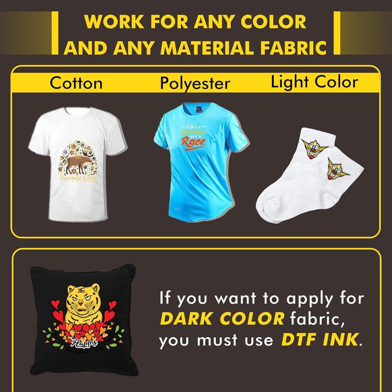 DTF Transfer Film - 30 Sheets A4 DTF Film for Sumblimation or DTF Inkjet Printer, Double Sided Matte Direct to Film Transfer Paper for T Shirts and All Fabrics