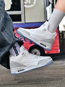 Couple Retro Casual Sneakers - Elephant Print Accent, Breathable Perforated Leather Upper, Comfortable Thick Platform & Air Cushion Sole, Multi-Color Options, Trendy Casual Sport Shoes For Men Women Daily Wear & Basketball Training