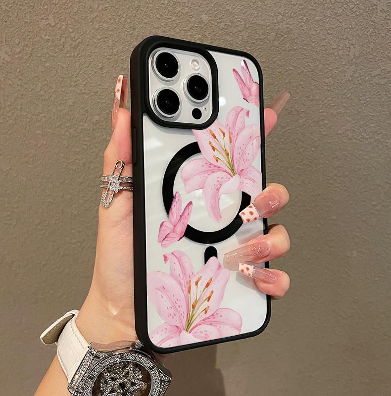 Premium Magnetic Case for iPhone11/12/13/14/15/16/promax Flowers and butterflies y2k cased MagSafe Ready, Anti-Fall, and Ultra-Thin Design | Perfect for Everyday Use