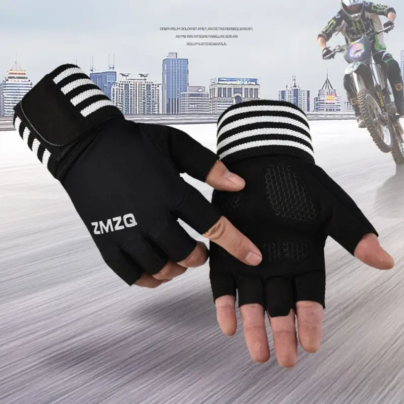 Barbell Gloves for Fitness, Unisex Half-Finger Design, Anti-Slip Wrist Support, Thin Material, Ideal for Training and Pull-Ups