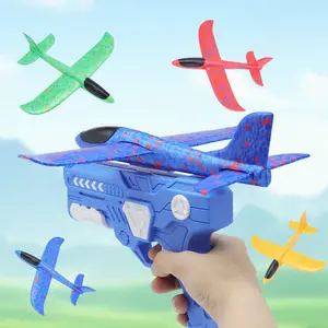 Durable Foam Airplane Toy Set, One-Touch Launch Glider Model Aircraft for Kids Aged 3-9, Outdoor Play, Parent-Child Interactive Game, Holiday Gift