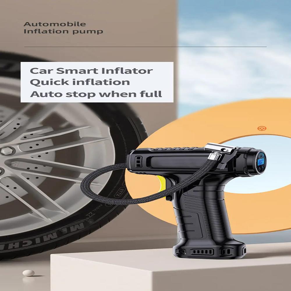 Summer Digital Display Wireless/Wired Car Tire Inflator, 1 Count Car Tire Air Compressor, Car Accessories, Car Supplies, Handheld Car Tire Air Pump with LED Light for Motorbike Tire, Tire Inflation Tool, Car Tire Repair Accessories