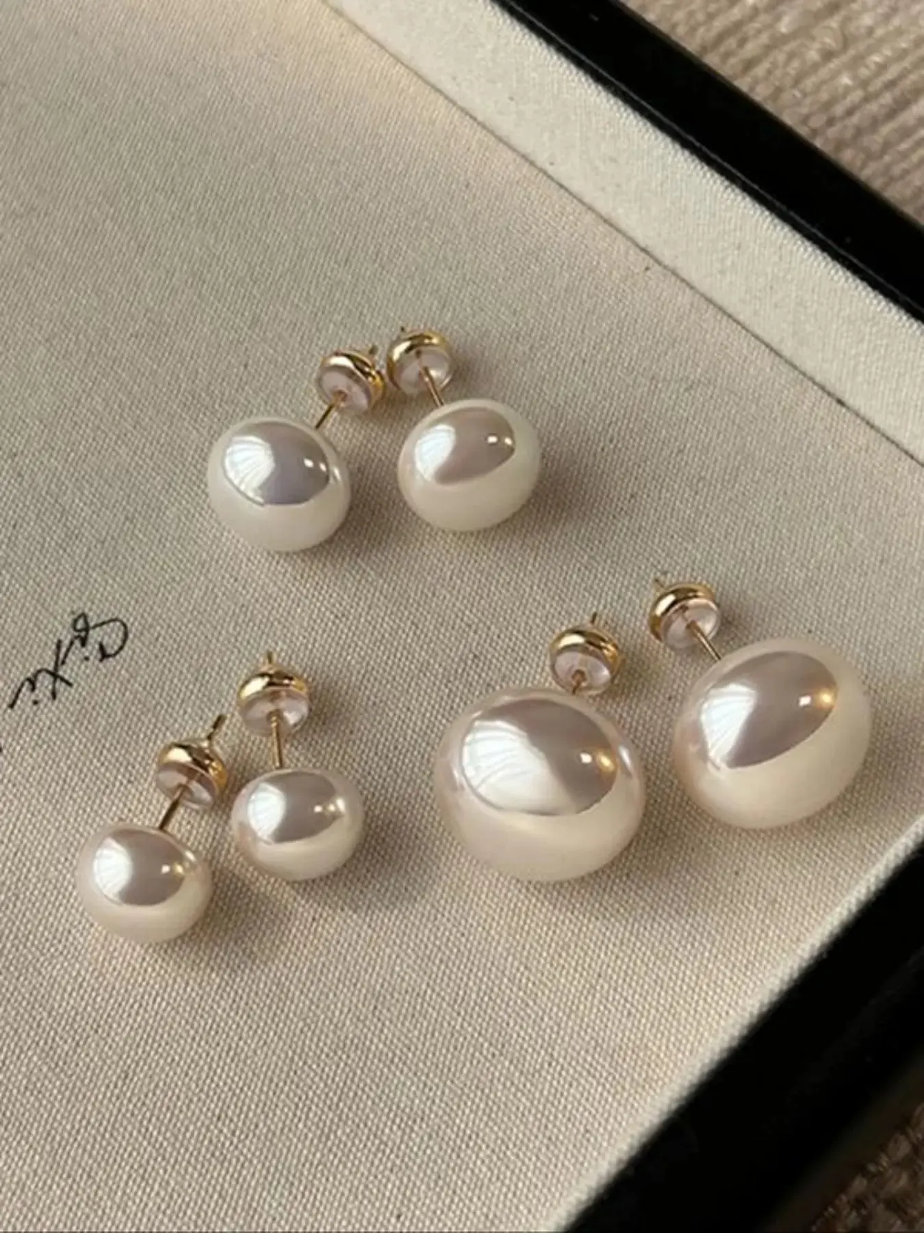 Women's Elegant Pearl Earrings Set, 3 Pairs French Vintage Design, High-Quality Artificial Pearl Jewelry, Faux Pearl Jewelry, Perfect for Daily Wear and Special Occasions