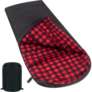 Cold Weather Sleeping Bag 100% Cotton Flannel XXL  Adults Big and Tall,Free Compression Sack