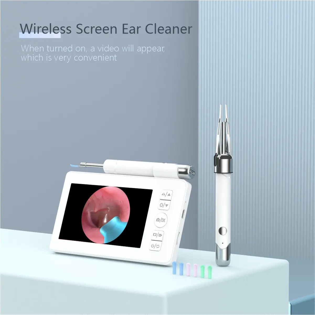 Digital Ear Mirror Smart Ear Cleaning Kit, Wireless Display, HD Camera, 6 LED Lights, Nasal, Throat, Dental, Skin Check, Video Recording, Ear Canal Cleaner